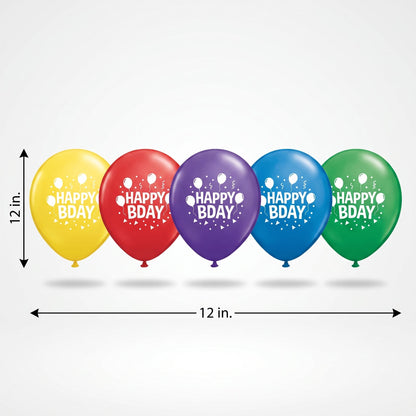 "Happy B-Day" 12-Inch Latex Balloons, 72-Pack