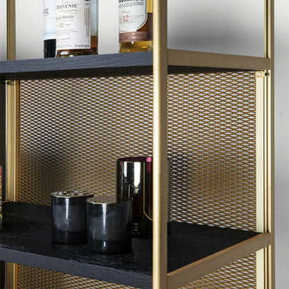 janua | bc 06 room 68 shelving system | 5x5 grid black + brass