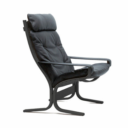 hjelle | siesta classic 301 chair | high back with arms | black oak + hemsen HA19 leather