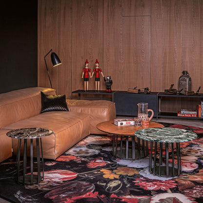 janua | bc 09 basket coffee table round | emperador stone + black base