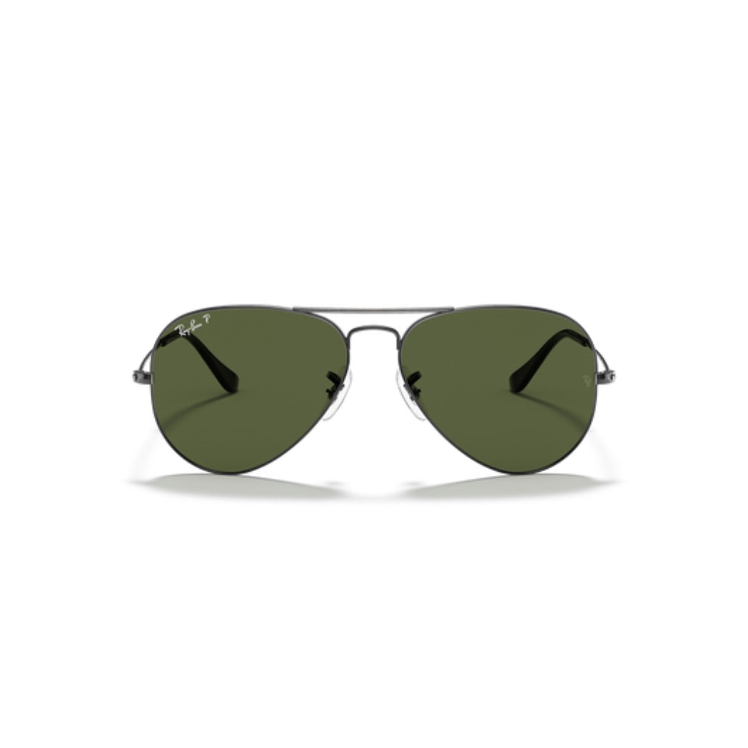 RAYBAN - AVIATOR | Gunmetal w/ Green Polarized