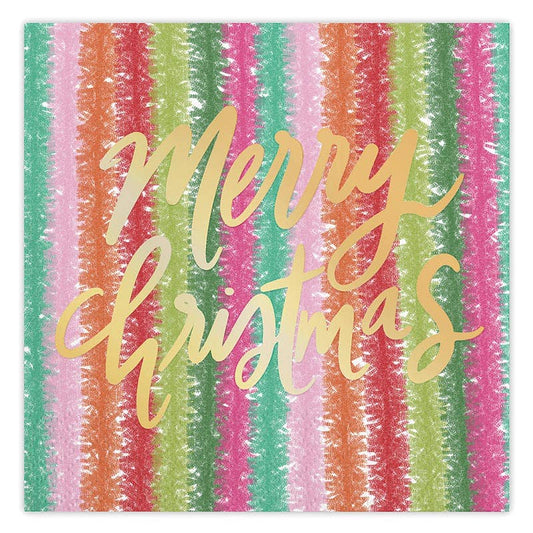 CHRISTMAS GARLAND BEVERAGE NAPKIN
