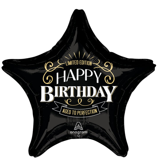 "Happy Birthday" Star Foil Balloon - Metallic Edition