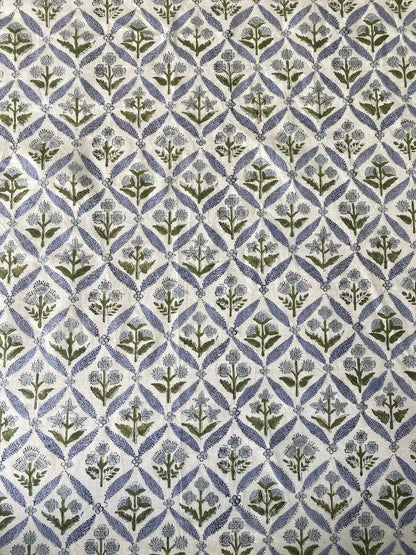 Coastal Blue Hand Block Printed Cotton Modern Tablecloth Dining Table Cover Custom Sizes Party Wedding Home Baby Shower Gift