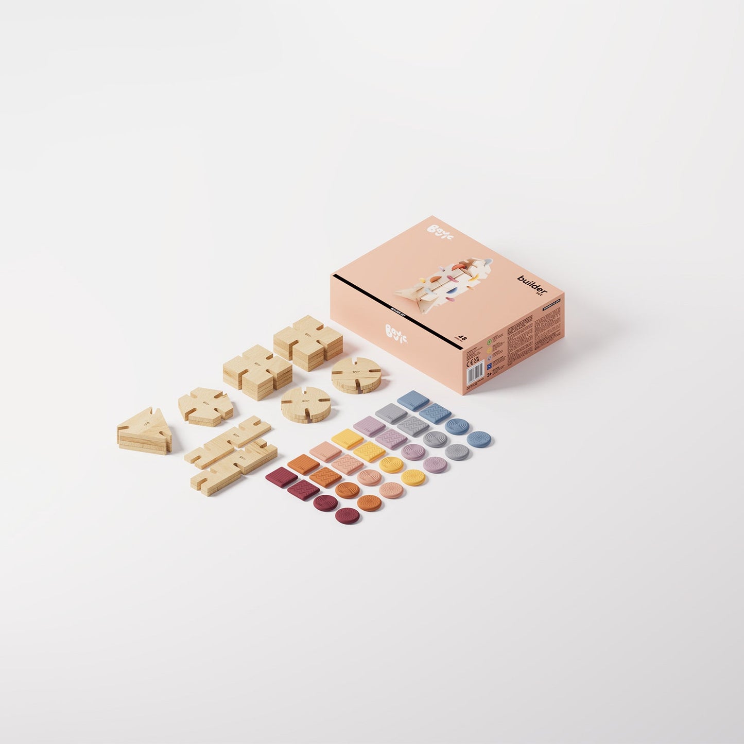 Bavvic Wooden Builder Set 48 pieces