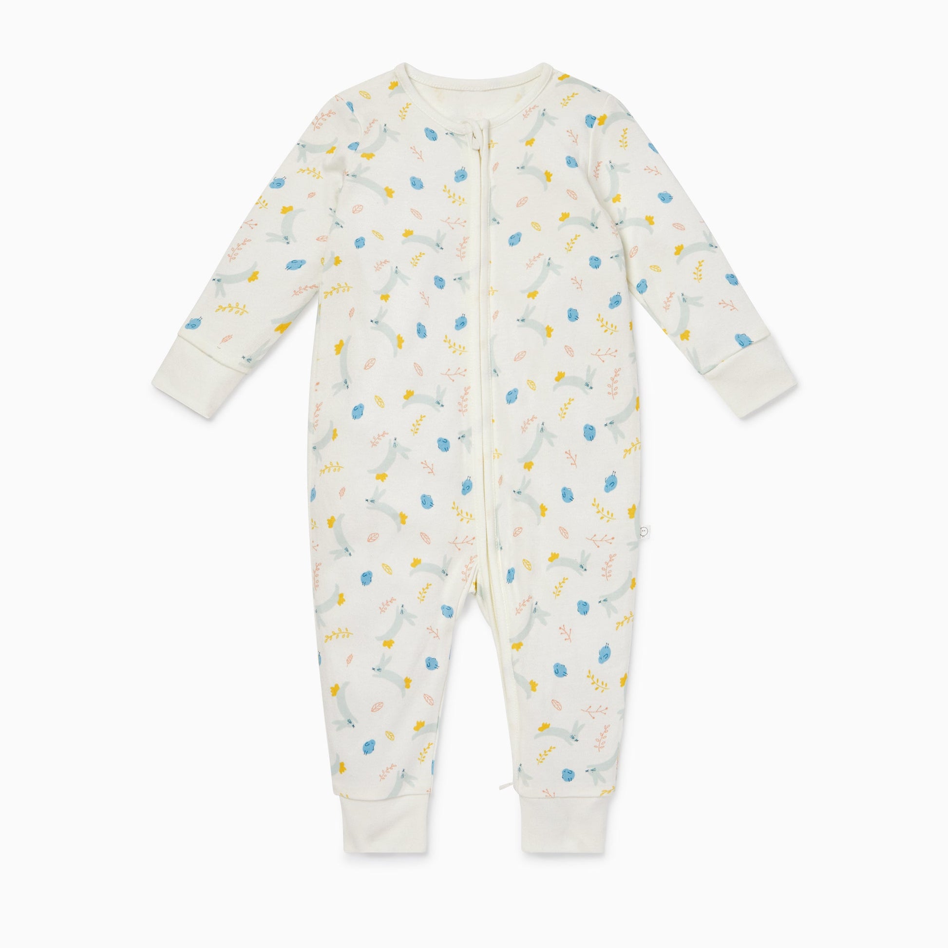 Bunny Print Zip-Up Sleepsuit
