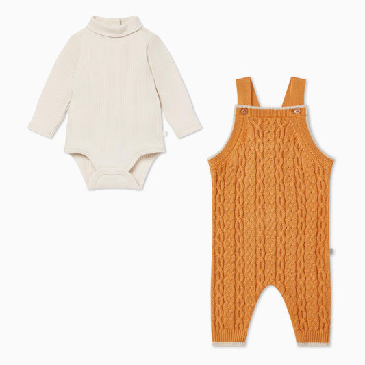 Cable Knit Dungarees & Bodysuit Outfit
