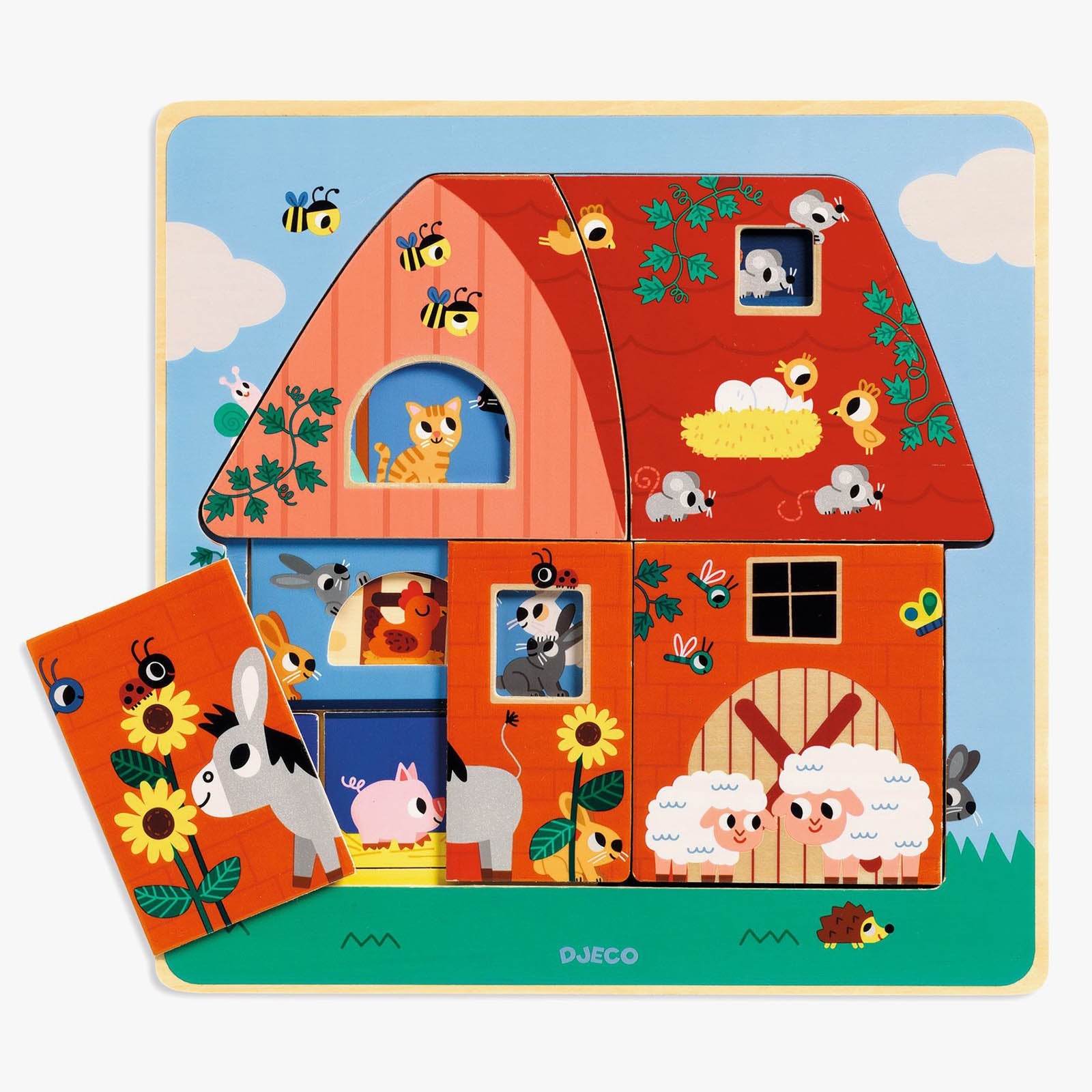 Djeco Chez Moo Wooden Layer Puzzle
