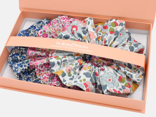 Scrunchie Gift Box, Liberty Print Ditsy Florals Collection, Set of Three