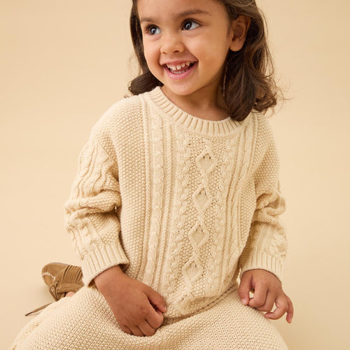 Chunky Cable Knit Jumper & Leggings Outfit