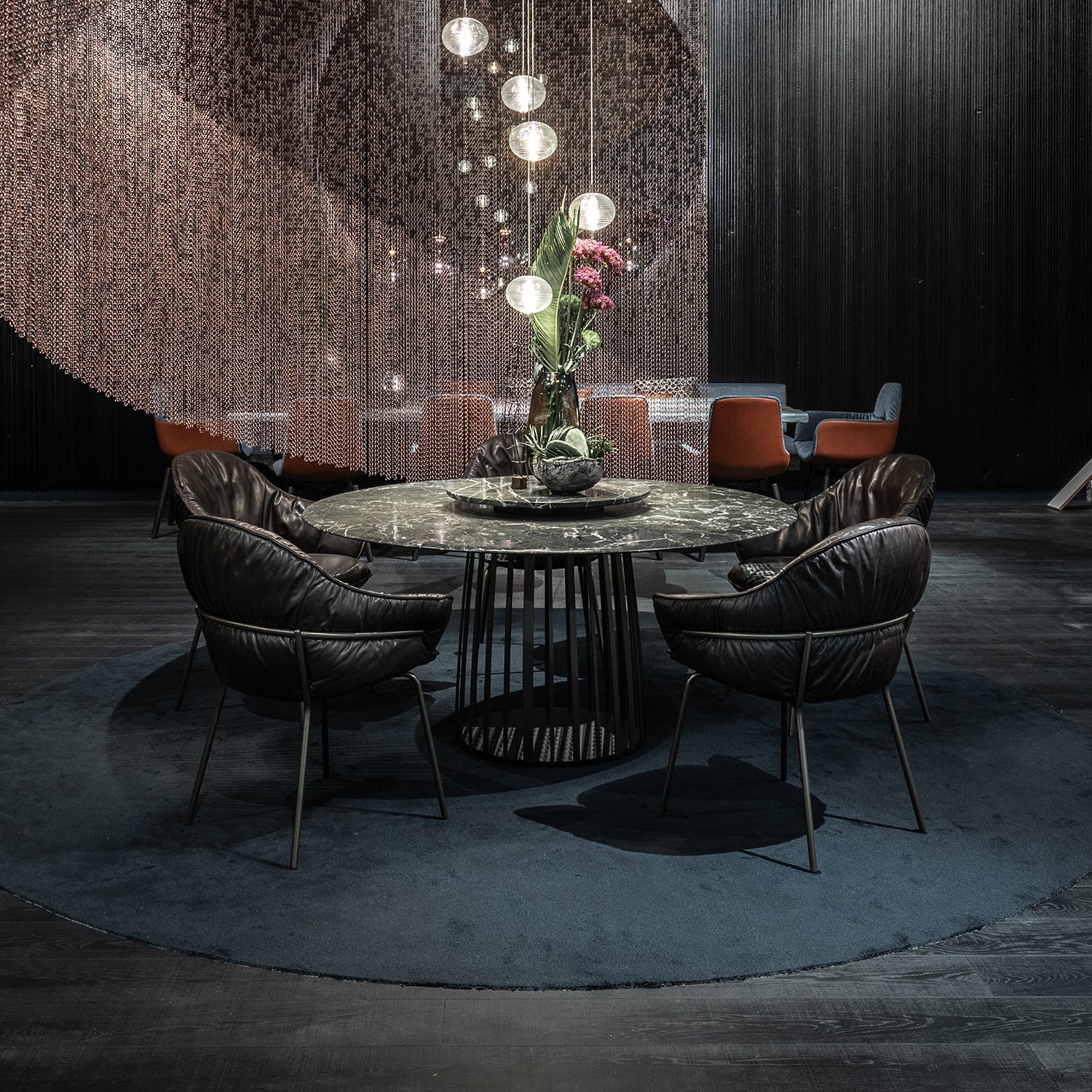 freifrau | marie armchair | adora canelo leather + steel bronze glaze frame