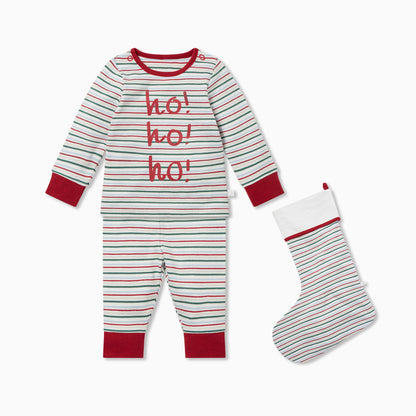 Festive Stripe Pyjamas & Stocking Set