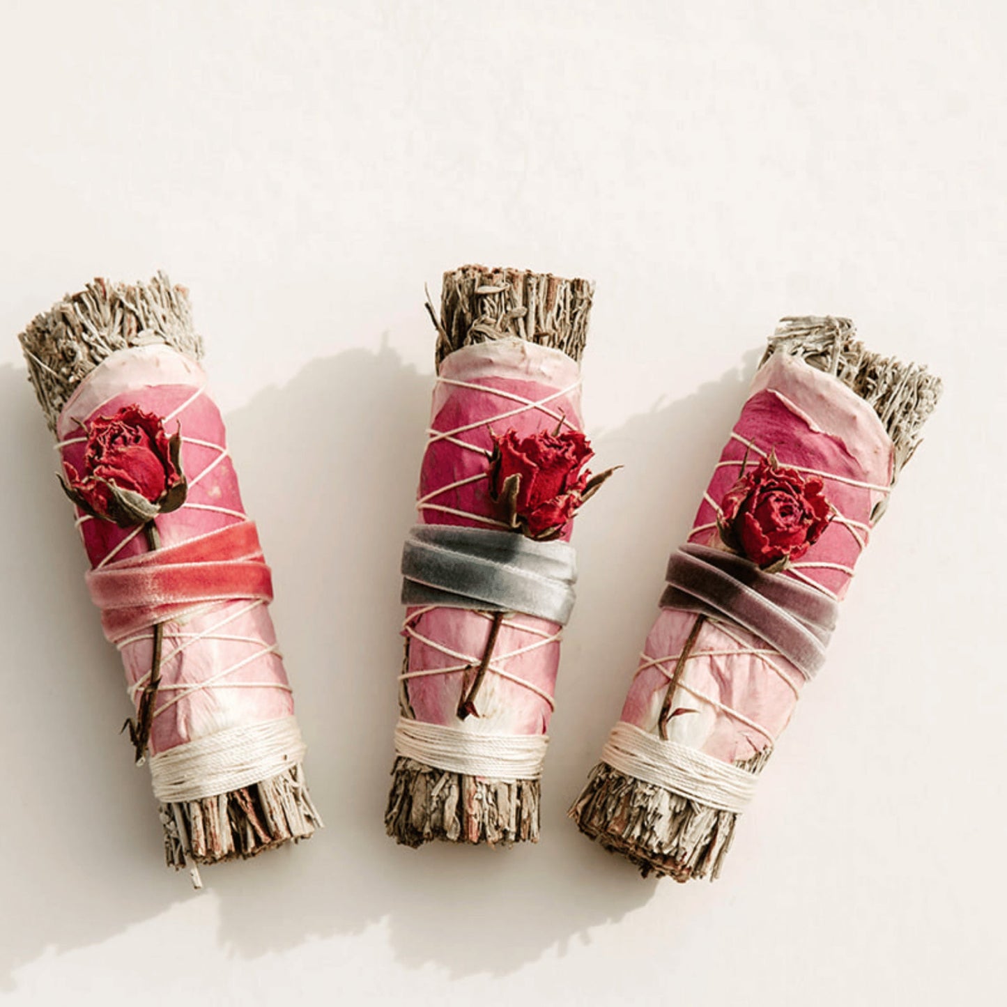 Blue Sage + Roses Smudge Stick