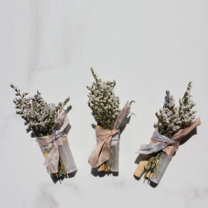 Ecuadorian Palo Santo + White Selentine Crystal Bundle