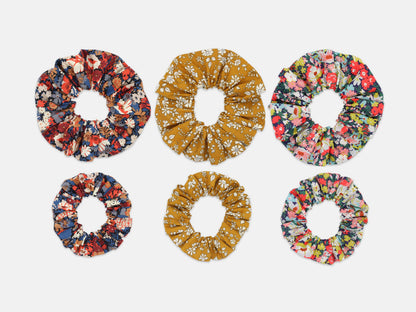 Scrunchie Gift Box, Liberty Print Golden Blooms Collection, Set of Three