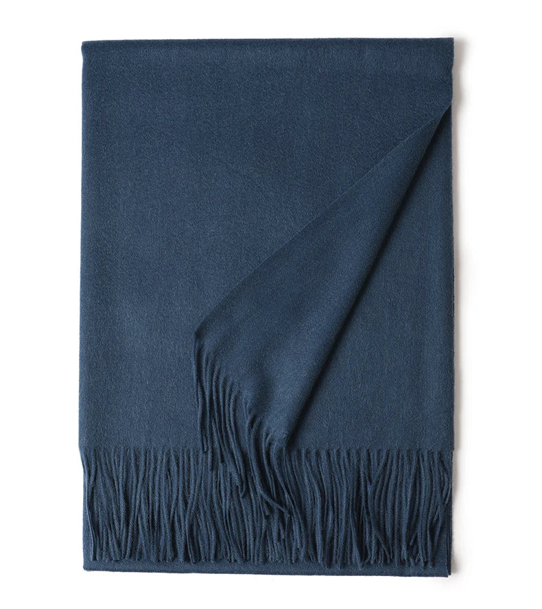 Designer Luxury Fashion Winter Ladies Wool Scarf Stoles Custom Embroidery logo Women Plain Color Wool Scarves Shawl for Women