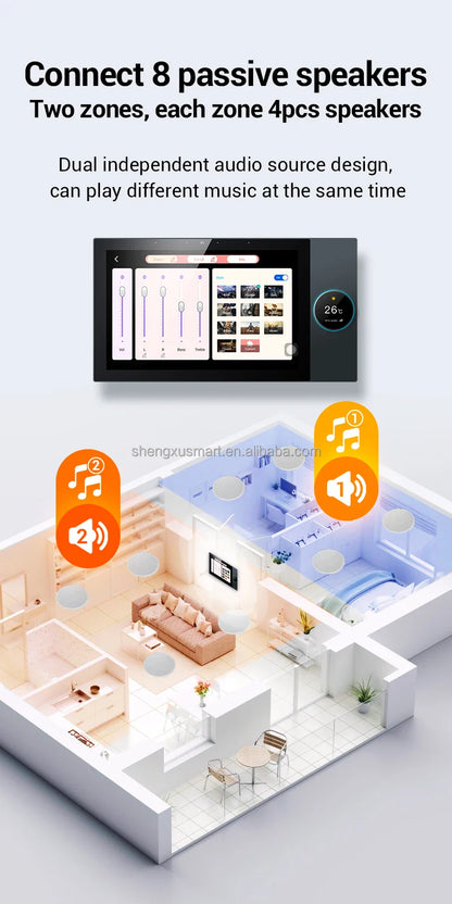 10 Inch TUYA Smart Whole House Background Music Host ZigBee Gateway  External Knob Factory Direct Sales