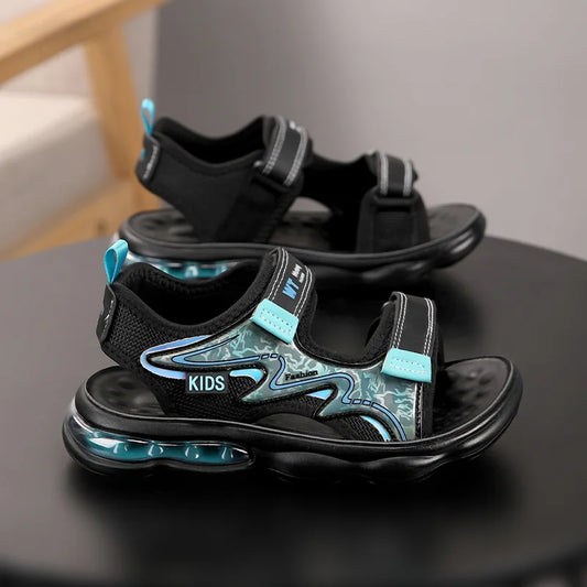 Children's Shoes Kids Summer Sandals Boys for Cushion Velcro Closure Cartoon Breathable Lightweight Student Beach Large Size