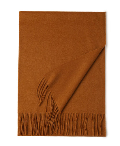 Designer Luxury Fashion Winter Ladies Wool Scarf Stoles Custom Embroidery logo Women Plain Color Wool Scarves Shawl for Women
