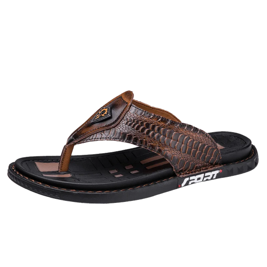 2025 Casual Slippers Sandal Mens High Quality Flip Flop Men Summer Shoes Genuine Leather Men Sandals Slippers Outdoor