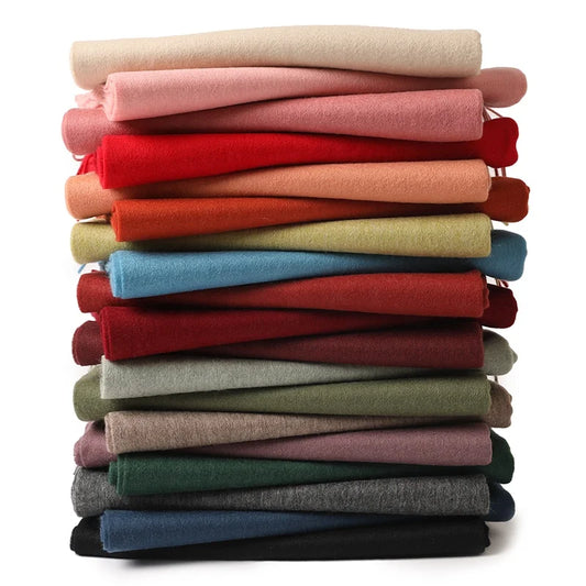 Designer Luxury Fashion Winter Ladies Wool Scarf Stoles Custom Embroidery logo Women Plain Color Wool Scarves Shawl for Women