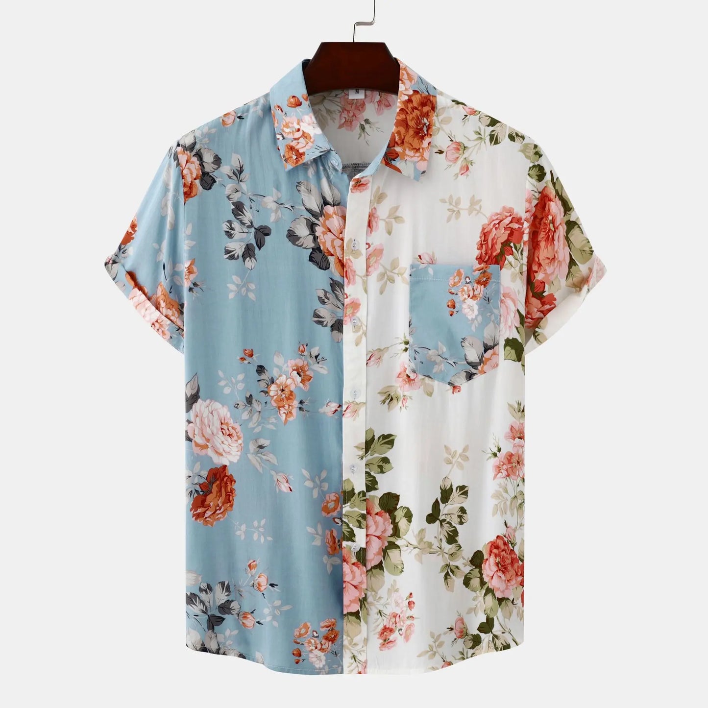 2025 Hot Selling Men Hawaiian Shirt - Summer Short Sleeve Casual Button Down Beach Shirt with Flower Print (OEM/ODM Wholesale)