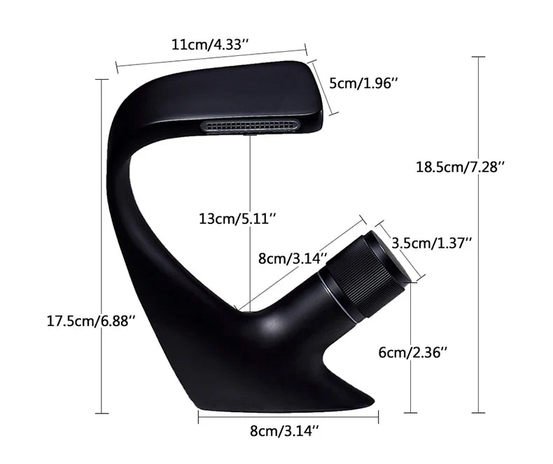 Black Faucet Bathroom Sink Faucets Hot Cold Water Mixer Crane Deck  Mounted Single Hole Bath Tap Chrome Finished ELM457