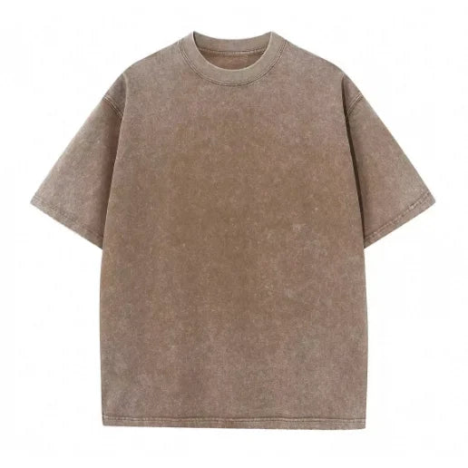 Custom Embroidered 230g Polyester/Cotton Washed Regular Fit T-shirt A3