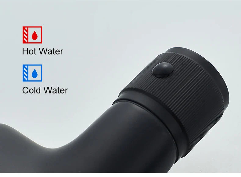 Black Faucet Bathroom Sink Faucets Hot Cold Water Mixer Crane Deck  Mounted Single Hole Bath Tap Chrome Finished ELM457
