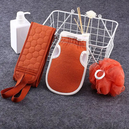 3 Piece Exfoliating ,syuh Shower Back Scrubber Body Bath Set