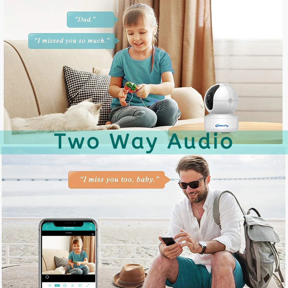 5MP Indoor Security Camera Human Detect Auto Tracking Wifi PTZ IP Camera Smart Home Protection 2-way Audio Nanny/Pet/Baby Camera