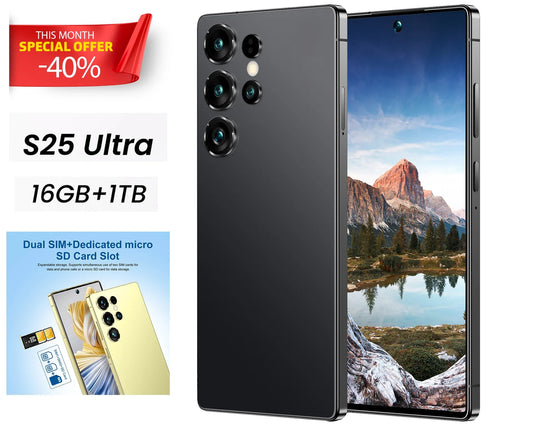 Best Price Galax S25 Ultra Android Smartphone 7.3 Inch HD LED 144Hz Screen 16G+1TB Storage Original Cell Phones Mobile Phones
