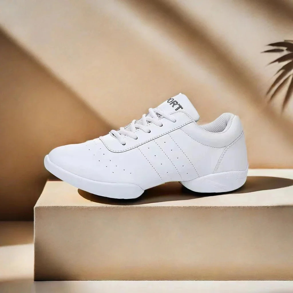 Children's Modern Competitive Dance Sneakers Latin Dance Gymnastics Cheerleading Jazz White Black Line Dance Shoes