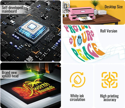 A3 DTF Heat Transfer Printer | Auto Clean White Ink | Fast Bulk Orders Plug & Play Pro Design Dtf Printer for Any Textile Fabric