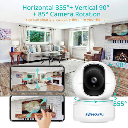 5MP Indoor Security Camera Human Detect Auto Tracking Wifi PTZ IP Camera Smart Home Protection 2-way Audio Nanny/Pet/Baby Camera
