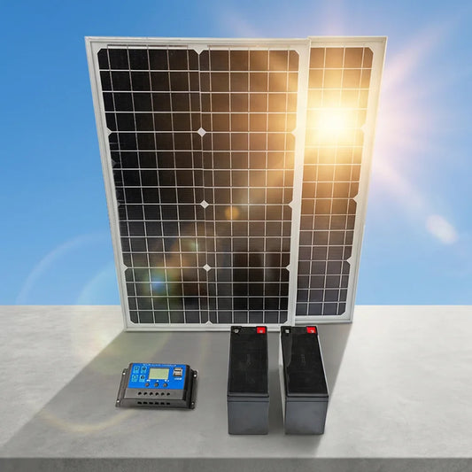 Automatic Gate Opener's Solar Power Set With Solar Panels Charger Backup Batteries