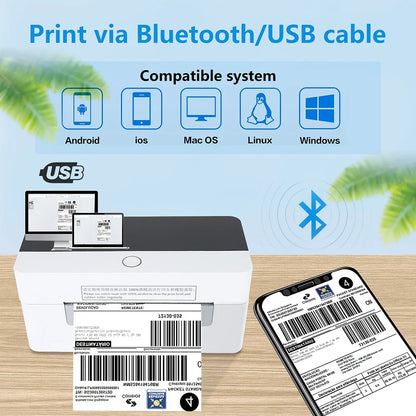 4*6 White Blue Thermal Interface Shipping Labels Sticker Printer Papers Sheets POS Usage Product Stock