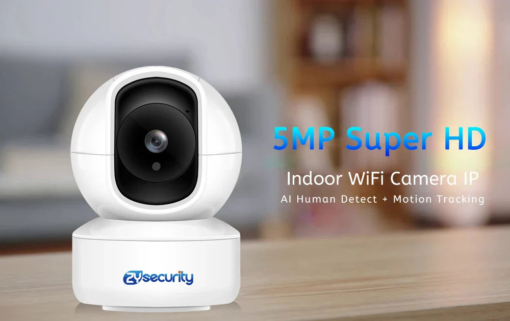 5MP Indoor Security Camera Human Detect Auto Tracking Wifi PTZ IP Camera Smart Home Protection 2-way Audio Nanny/Pet/Baby Camera