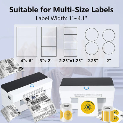 4*6 White Blue Thermal Interface Shipping Labels Sticker Printer Papers Sheets POS Usage Product Stock