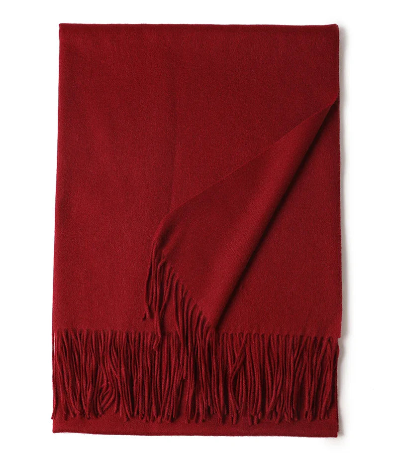 Designer Luxury Fashion Winter Ladies Wool Scarf Stoles Custom Embroidery logo Women Plain Color Wool Scarves Shawl for Women