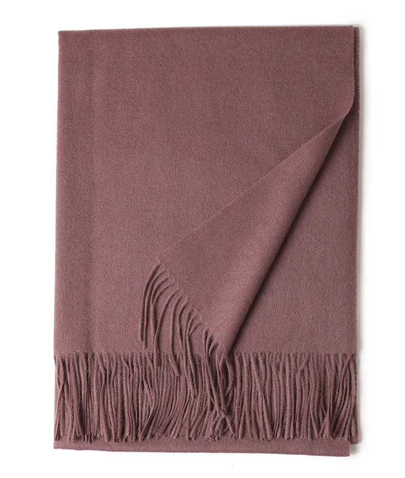 Designer Luxury Fashion Winter Ladies Wool Scarf Stoles Custom Embroidery logo Women Plain Color Wool Scarves Shawl for Women