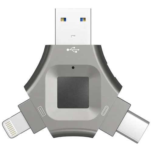 3 in 1 High Tech Security Usb Fingerprint Reader 64GB 128GB 256GB 512GB Secure Pen Drive Encrypt Fingerprint USB Flash Drive