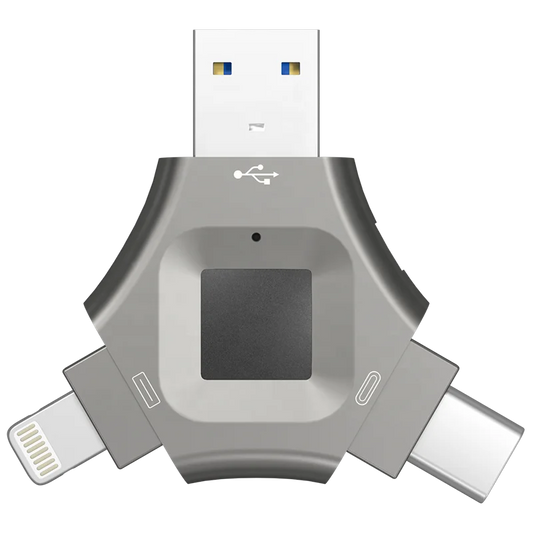 3 in 1 High Tech Security Usb Fingerprint Reader 64GB 128GB 256GB 512GB Secure Pen Drive Encrypt Fingerprint USB Flash Drive