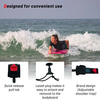 Customized Bodyboard Leash Surfboard 5ft5mm Coil Leash Wrist Cuff Leash Wave Board Premium TPU Rope for Wrist Bicep Surf Shop