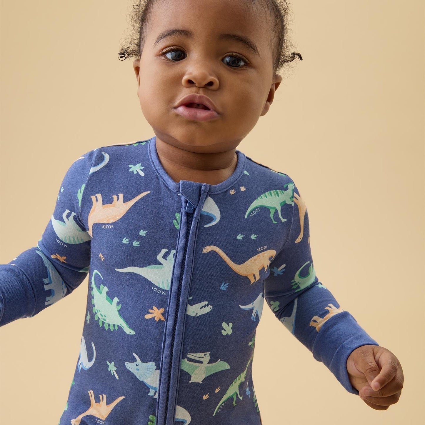 Dinosaur Nights Clever Zip Sleepsuit - Blue