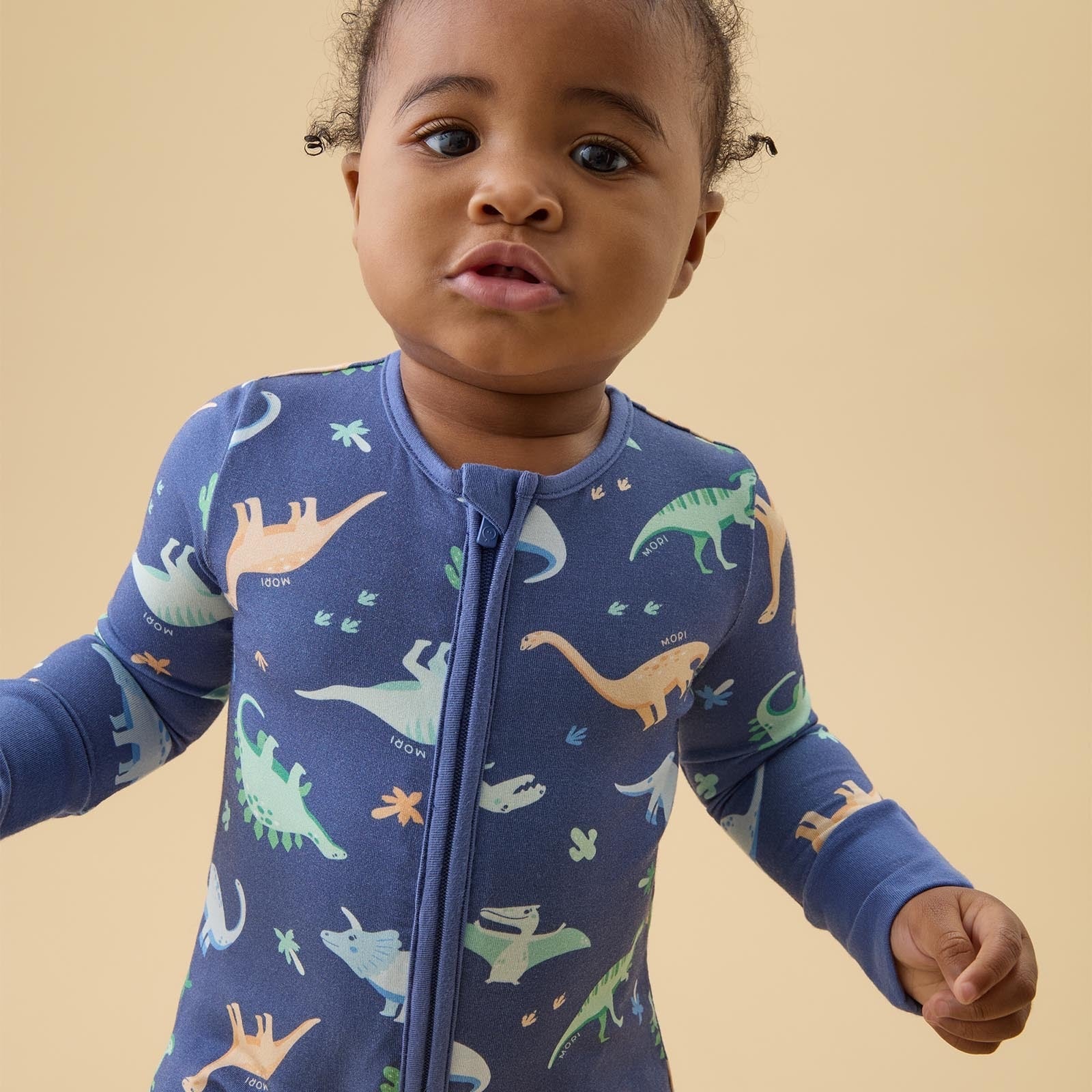 Dinosaur Nights Clever Zip Sleepsuit - Blue