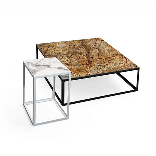 janua | sc 54  coffee table stone | rainforest brown | deep black | 80x80x25cm