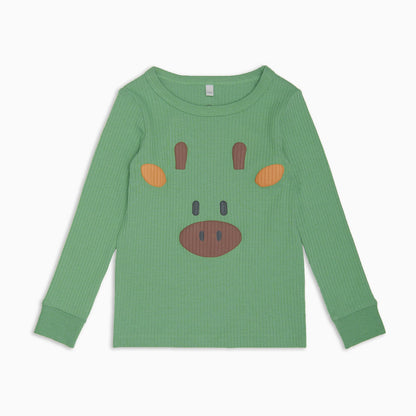 Giraffe Face Ribbed Pyjamas