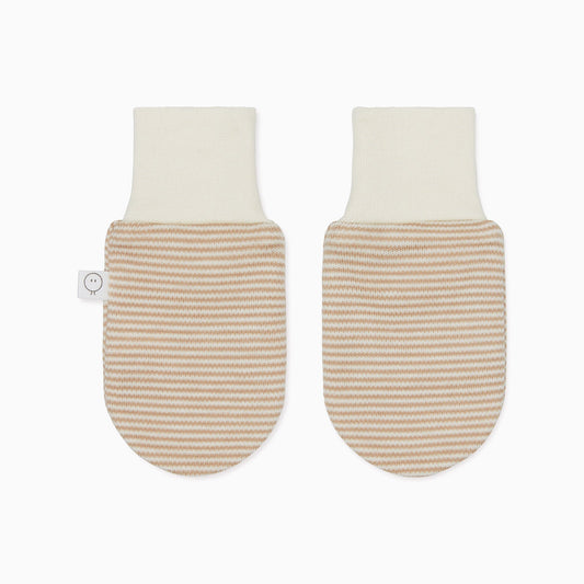 Baby Mittens - Oatmeal Stripe