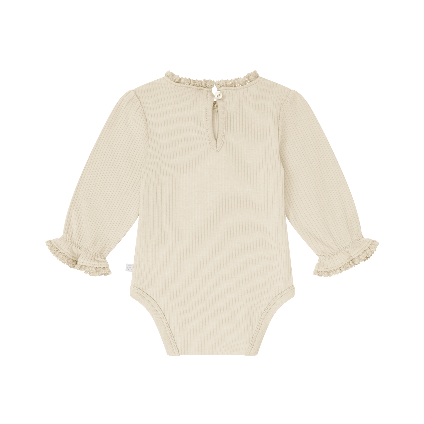 Frilled Ribbed Bodysuit - Ecru
